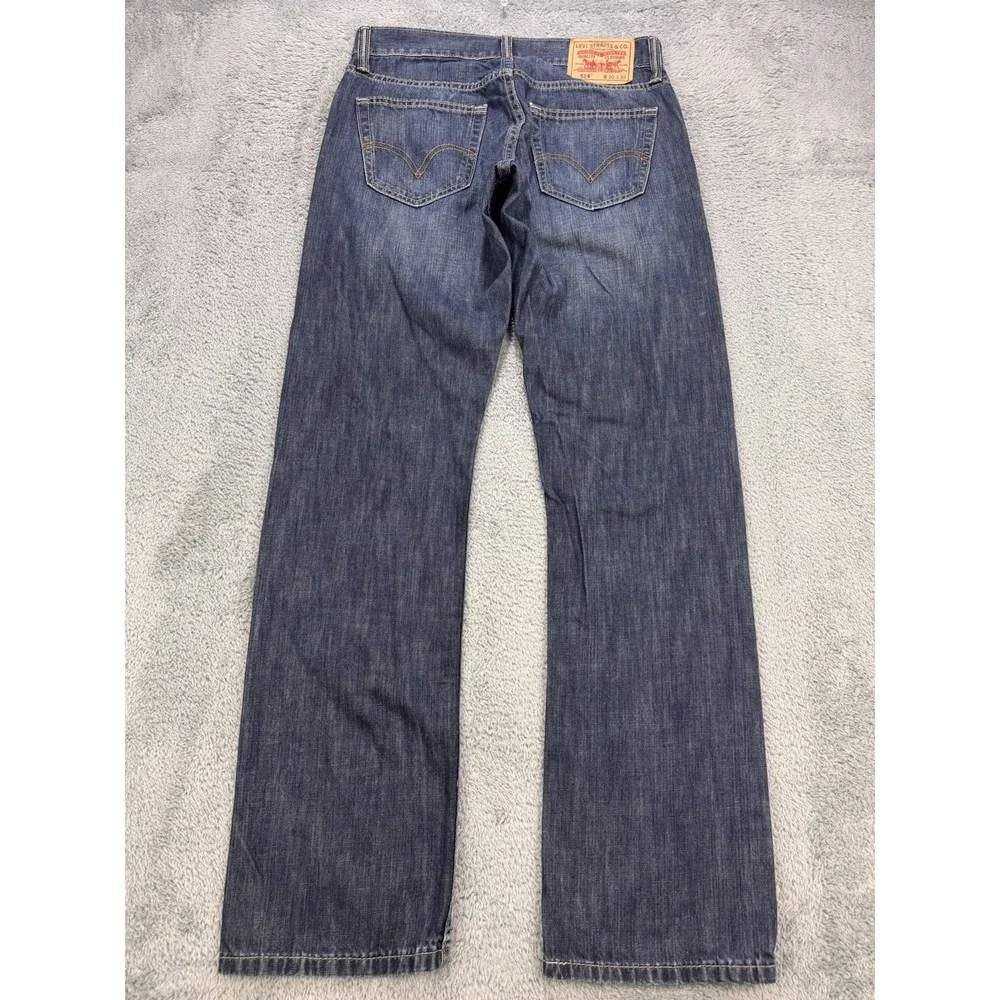Levis‎ 514 Jeans Men 30x32 Blue Slim Straight Distressed Whisker Denim